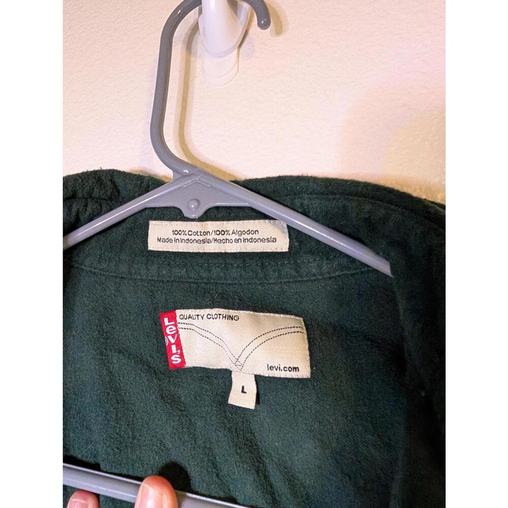 Levi's 100% Cotton Men's Size Large Green Button-Up Shirt - Picture 3 of 5